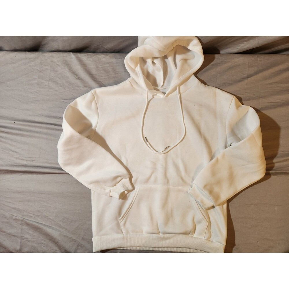 Small Hoodie Hooded Sweatshirt White We Love Because He Loved Us Shein